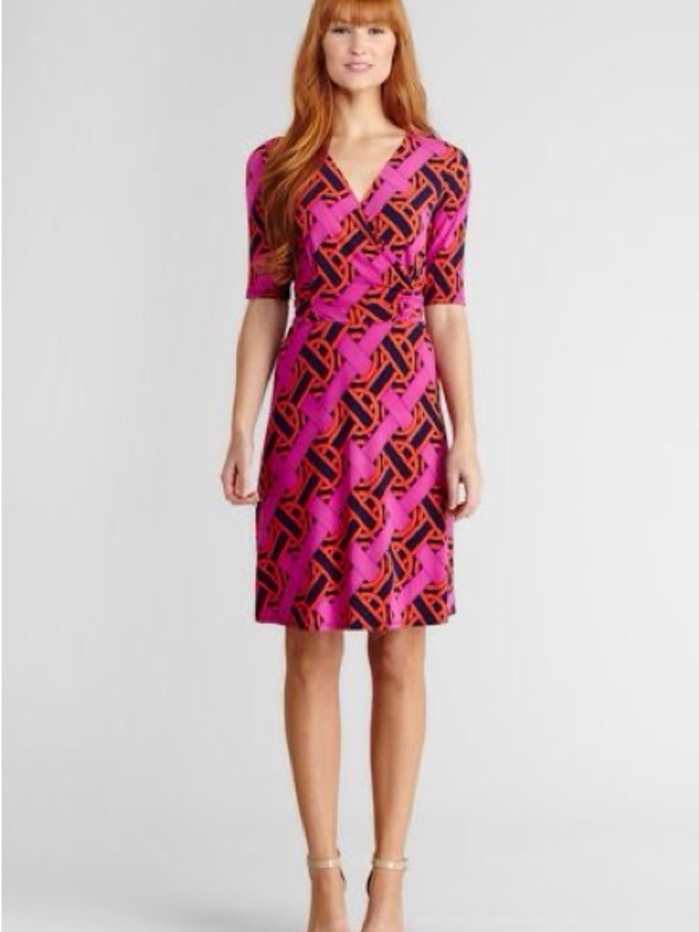 Pink Graphic Wrap Dress - Women